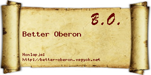 Better Oberon névjegykártya